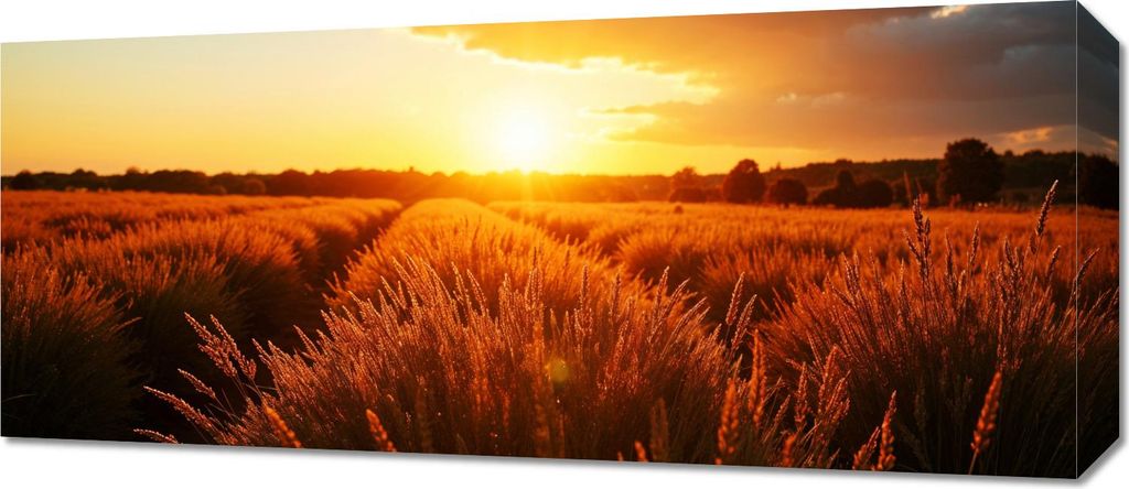 Bild 70x30cm auf Leinwand für Wohnzimmer Schlafzimmer Panorama Feld
