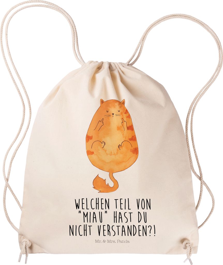 Mr. & Mrs. Panda gymnastiktasche Katze Mittelfinger - Transparent - Geschenk, Katzen, Jutebeutel, Rucksackbeutel, Cats, Mietze, Kater, wander rucks...
