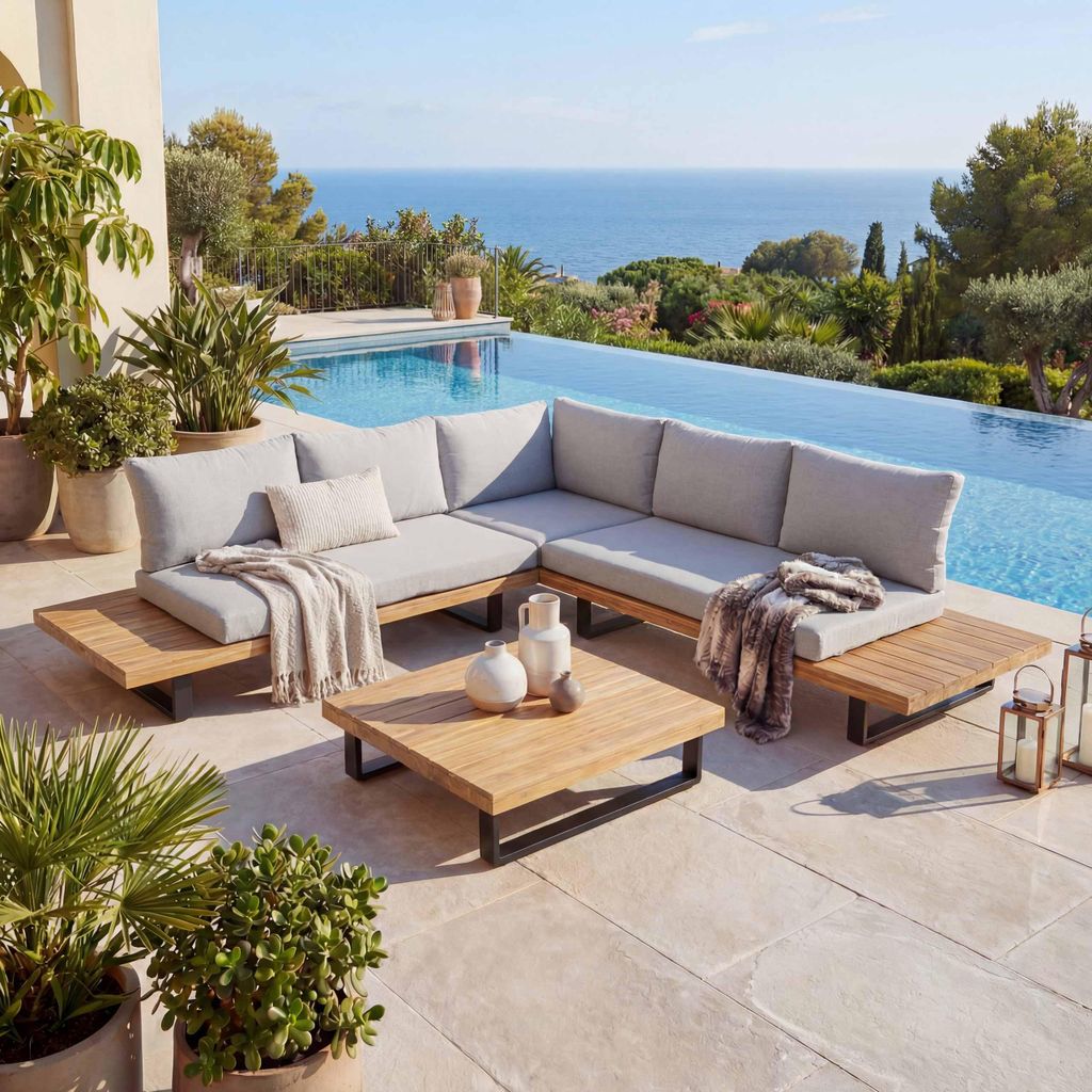 Garten-Garnitur HWC-H54, Garnitur Sitzgruppe Lounge-Set, Produktbild 