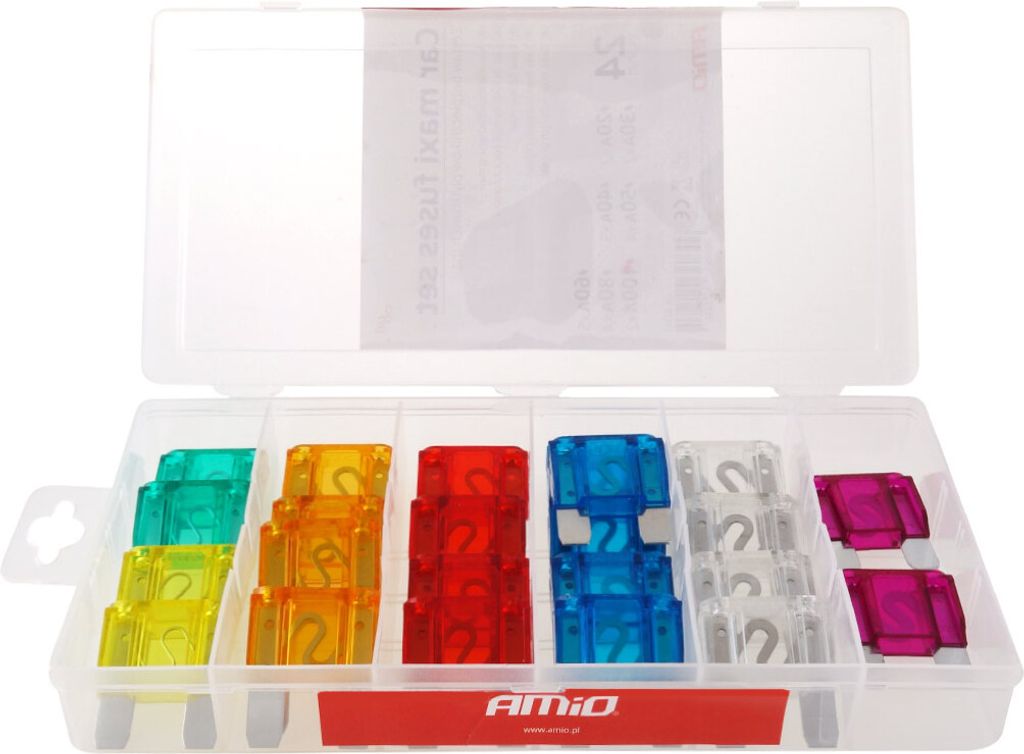 Set di fusibili per auto MAXI - MIX 24 pz. AMIO-02323 Immagine del prodotto 