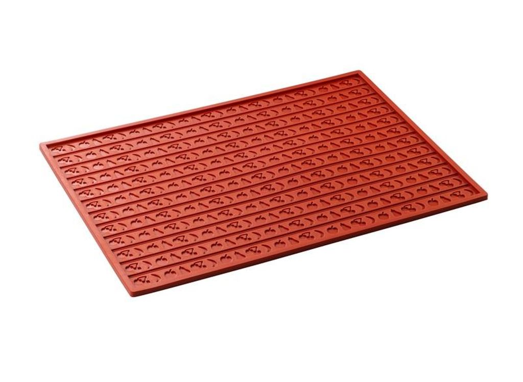 Backmatte mit Relief Früchte aus Silikon 600x400mm für Biskuit-Kapseln Antihaft Lebensmittelecht BPA-frei