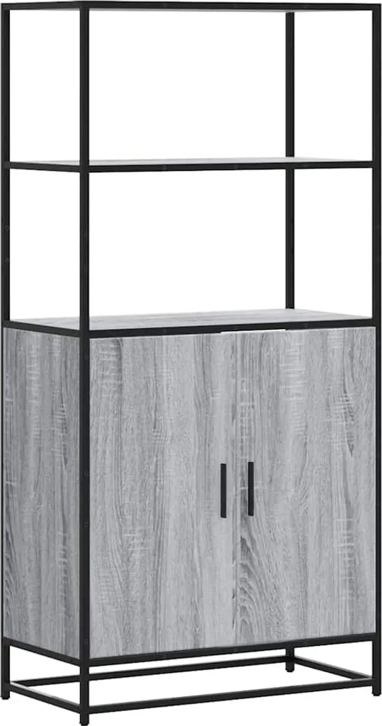 Credenza Grey Sonoma 68x35x139 cm Materiale a base di legno e metallo