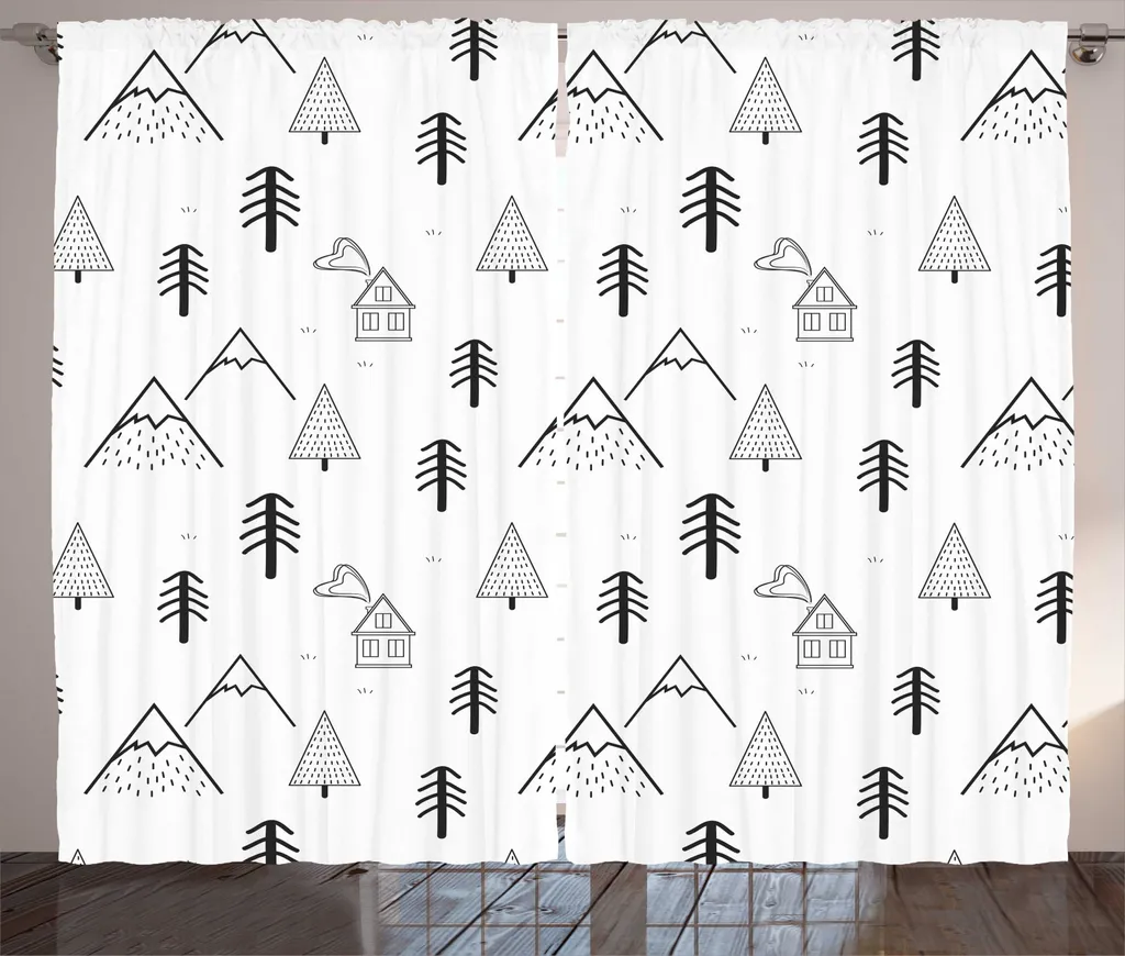 Rideau de Salon Occultant Forêt pour Intimité et Décoration 280x225 cm
