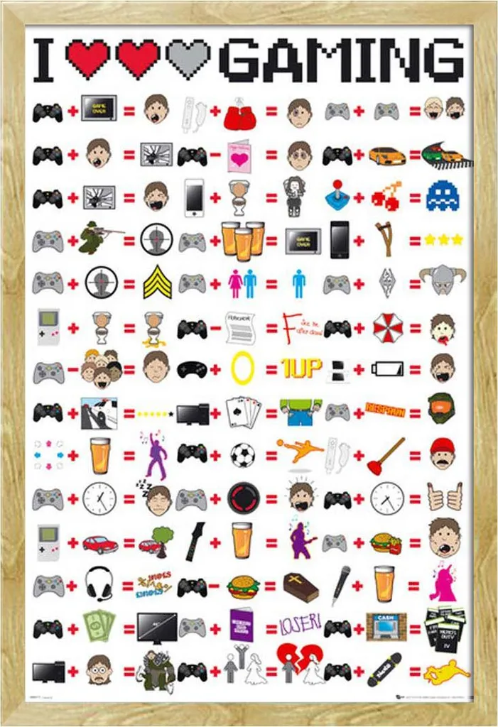 Quadro Gaming Love Your Life Moderno - Cornice Faggio Shinsuke 61x91