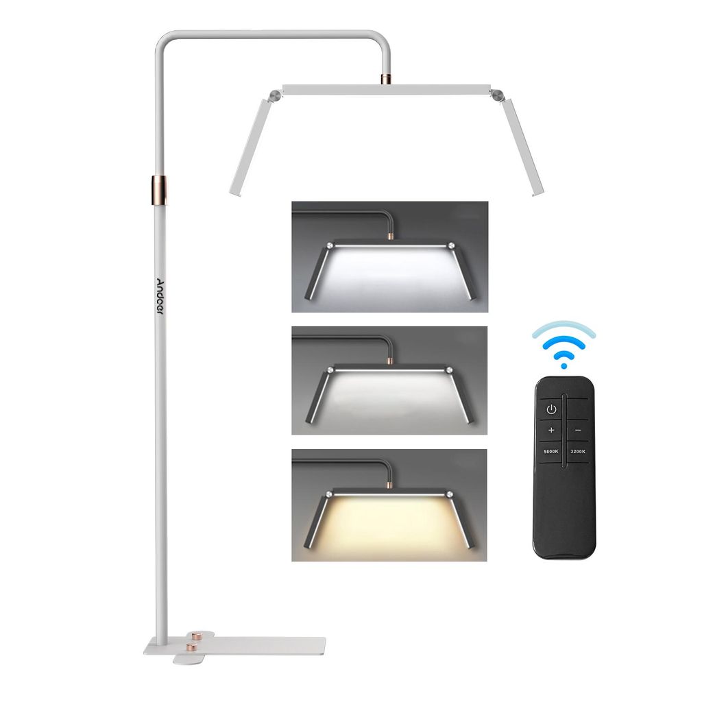 LED Floor Fill Light 40W 3200K-5600K Helligkeit Einstellbare Folding Floor Standing Moon Lamp mit Lichtständer für Desktop Vlog Beauty