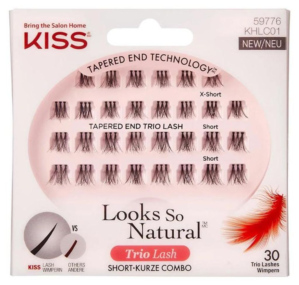 Kiss | Wimpernbüschel Trio X-s/s - Schwarz - 30 Stück - Produktbild 