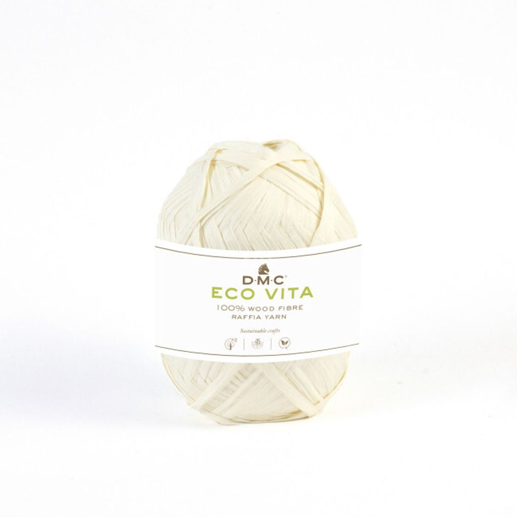 DMC Eco Vita Raffia, 100 % Holzfasern(Bast) z. Häkeln/Stricken,50g/100m,Handwäsche 31 natur