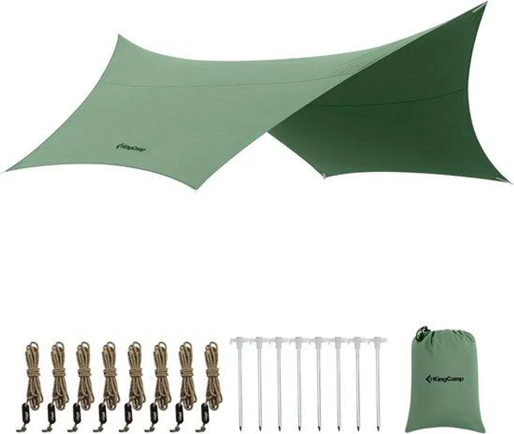 Toile de tente imperméable 4,2 x 4,1 m : restez au sec en extérieur vert