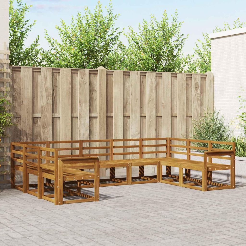 Outdoor-Sofagarnitur - VIDAXL - Terrassen-Sofa - 9 pcs - Natur Massivholz Akazie