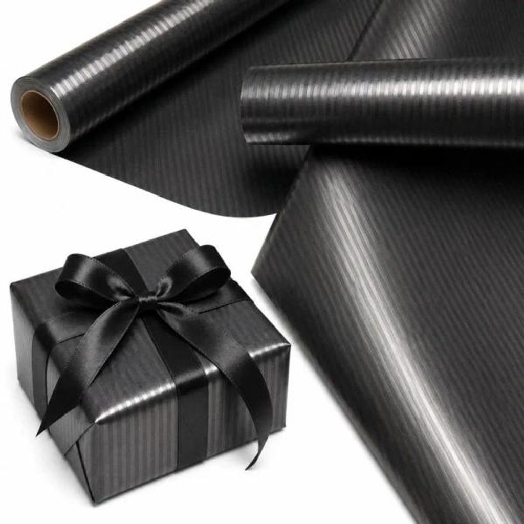 Papier décoratif noir, motif rayures, qualité X-Strong, 57 Image du produit 