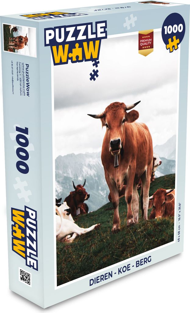 MuchoWow Puzzle 1000 Teile Tiere - Kuh - Berg - Spielzeug - Alt und Jung - Spiele - Puzzeln