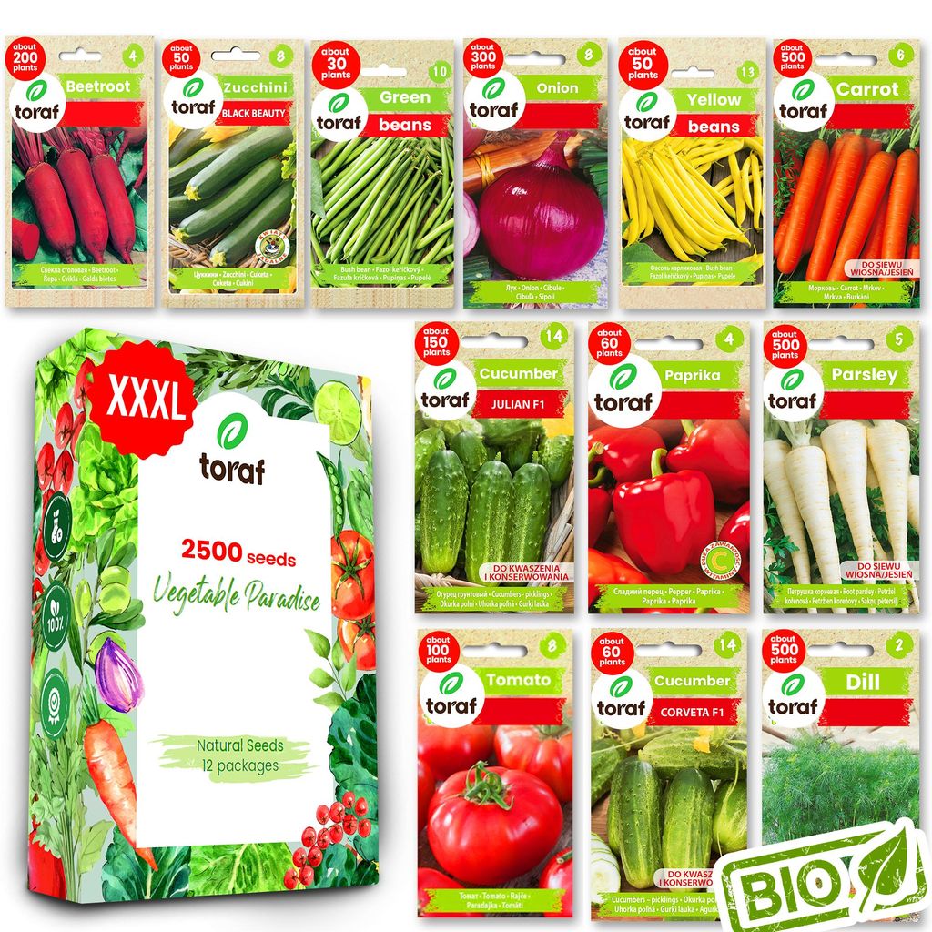Toraf semena zeleniny XXL set 2500 semen 12 druhů rajče Obrázek produktu 