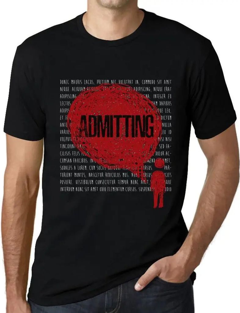 Herren Grafik T-Shirt Gedanken die zugeben – Thoughts Admitting – Öko-Verantwortlich Vintage Jahrgang Kurzarm Lustige Druck Geburtstag Geschen...
