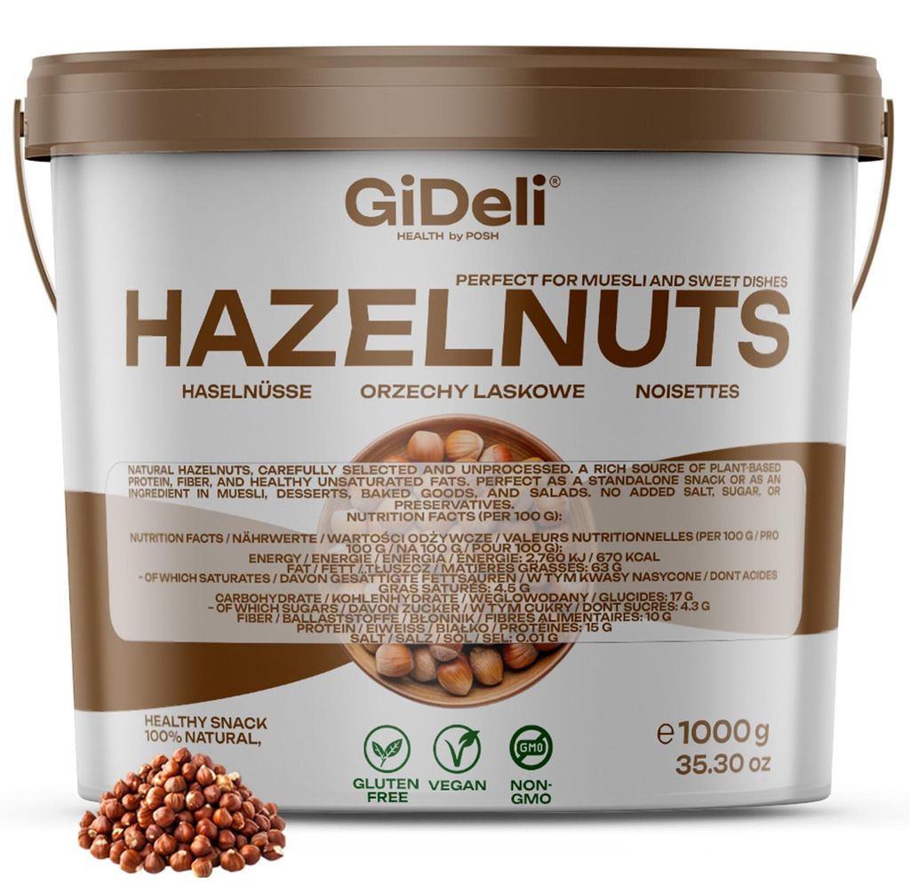 Orzechy laskowe 1 kg, obrane, niesolone, całe, naturalne, Zdjęcie produktu 