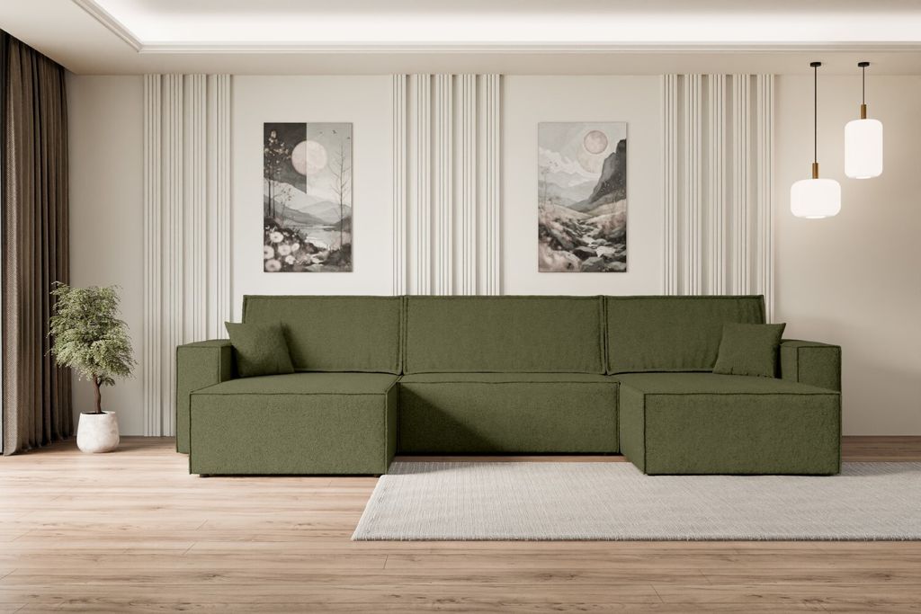 ALTDECOR Ecksofa mit Schlaffunktion und Bettkasten Corner Sofa Eckcouch Couch U-Form universal, links/rechts Schlafcouch Ausziehbar Wohnlandschaft ...