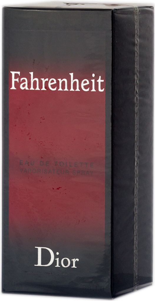 A product box for Christian Dior Fahrenheit eau de Toilette.