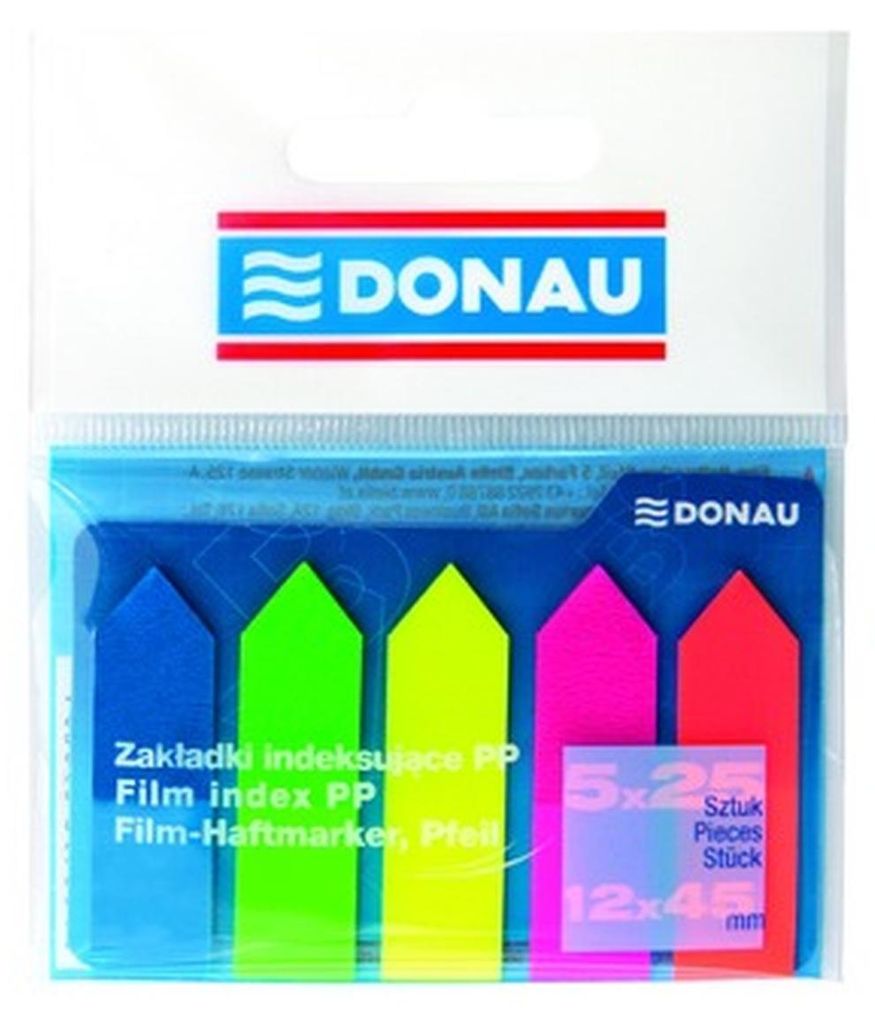 Zakładki indeksujące DONAU PP 12x45mm 5x25kartek strzałka Zdjęcie produktu 
