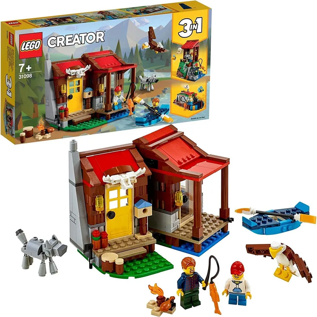 Maquette 3 en 1 LEGO Creator cabane forestière avec figurines d'animaux