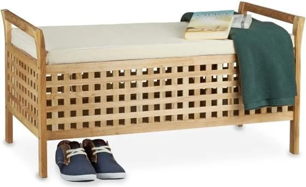 Banc ottoman en noyer pour optimiser l'espace et le confort d'assise