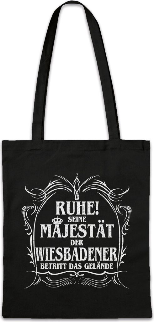 Urban Backwoods Seine Majestät Der Wiebadener, Stofftasche, Farbe: Schwarz