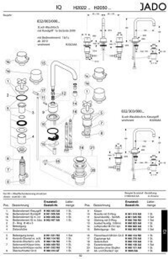 IDEAL STANDARD A860489NU JADO Seitenventil Glance, 3-Loch-WT