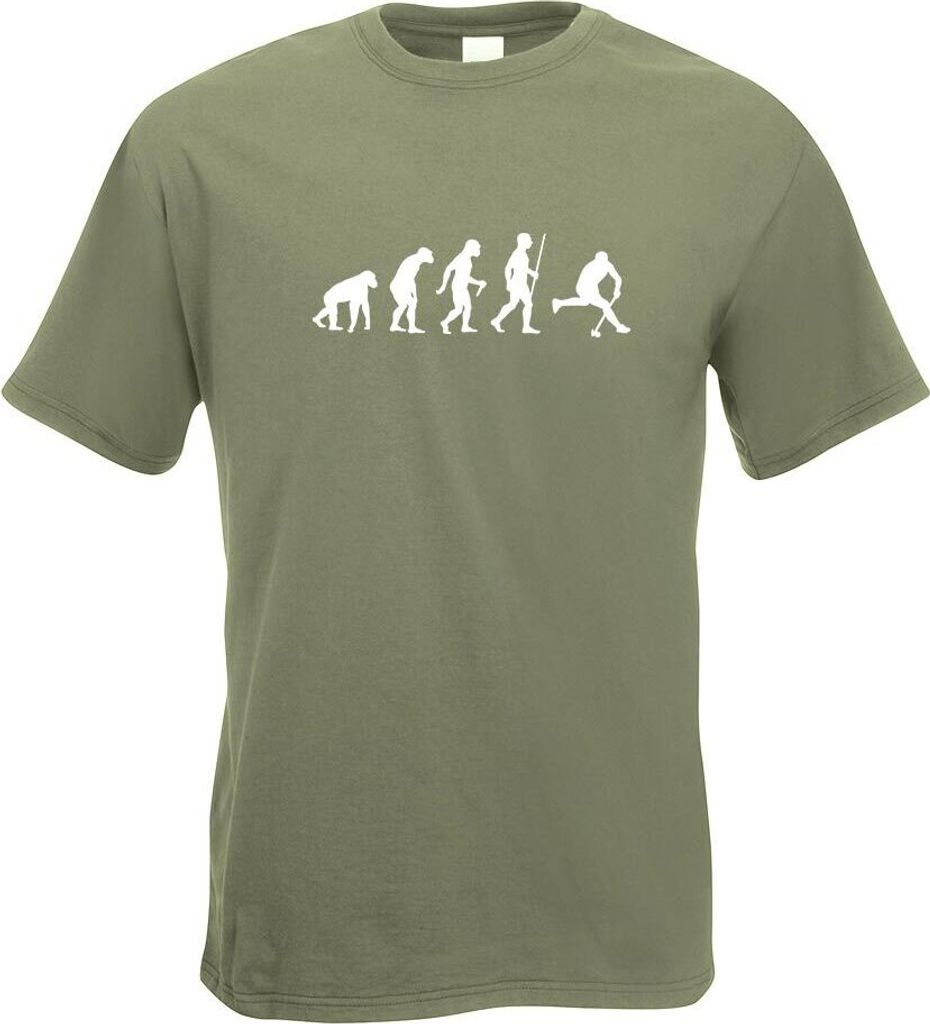 Kiwistar - T-Shirt - Olive - Hockey Ball Evolution Motiv Bedruckt Funshirt Design Print - mit Motiv Bedruckt - Funshirt Design - Sport - Freizeit -...