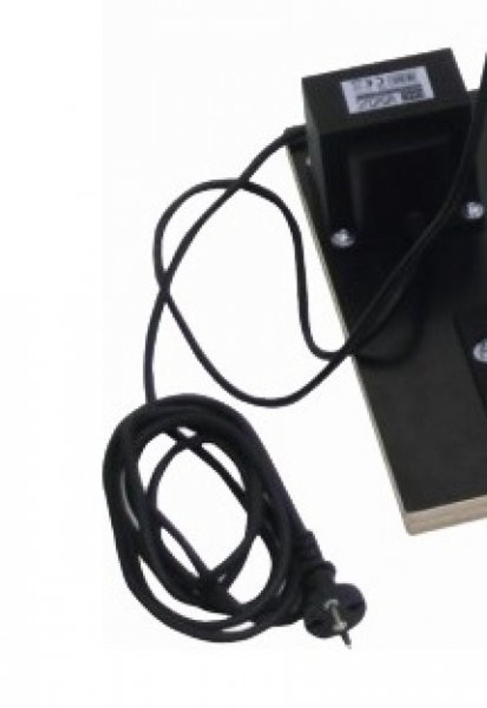 A close-up view of a black power supply cord and plug.