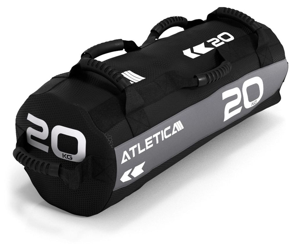 ATLETICA Sandsack 20kg | Sandbag für funktionelles Ganzkörpertraining | robustes Cordura-Nylon, 7 Griffe | Für Core-Stabilität