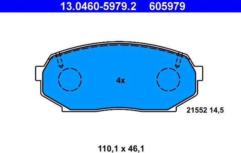 ATE 13.0460-5979.2 Bremsbelagsatz, Scheibenbremse OE NAY03323ZA kompatibel mit MX-5