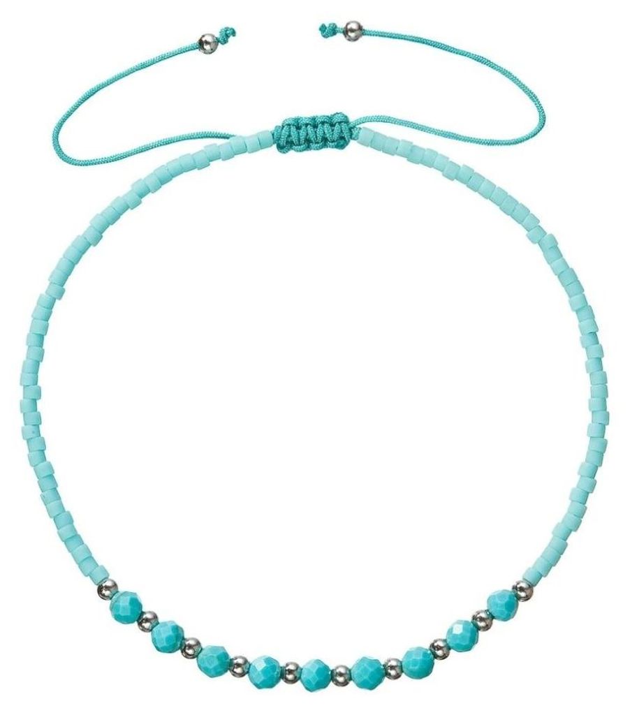 Textilarmband mit tü rkisfarbenen Miyuki-Perlen 13037.3 tü rkis