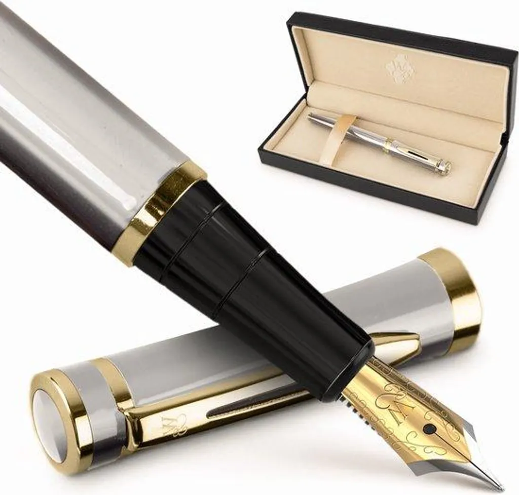 Kit calligraphie pour lettrage créatif 6 cartouches argent doré et mica