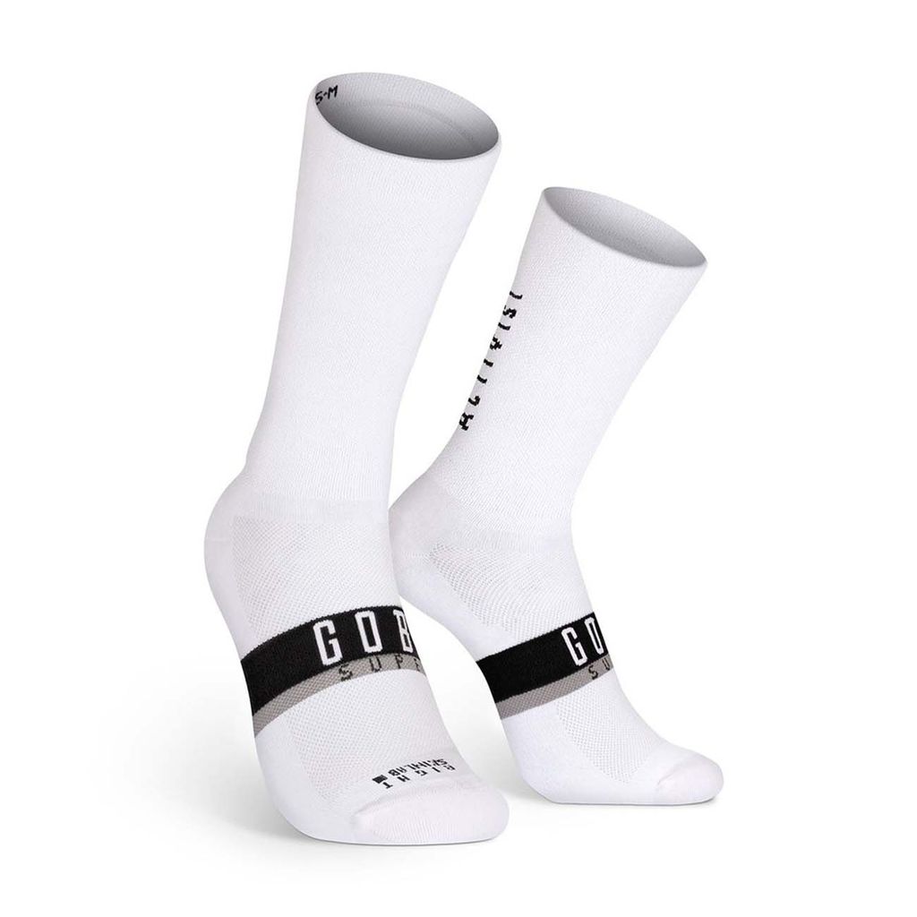 GOBIK Klassische Fahrradsocken - SUPERB AXIS - Weiß L-XL