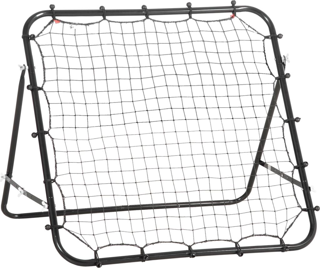 Fortuna Lai Fußball Rebounder Kickback Tor Rückprallwand 96x80x96 cm aus Metallrohr und PE in Schwarz für Training und Spiel