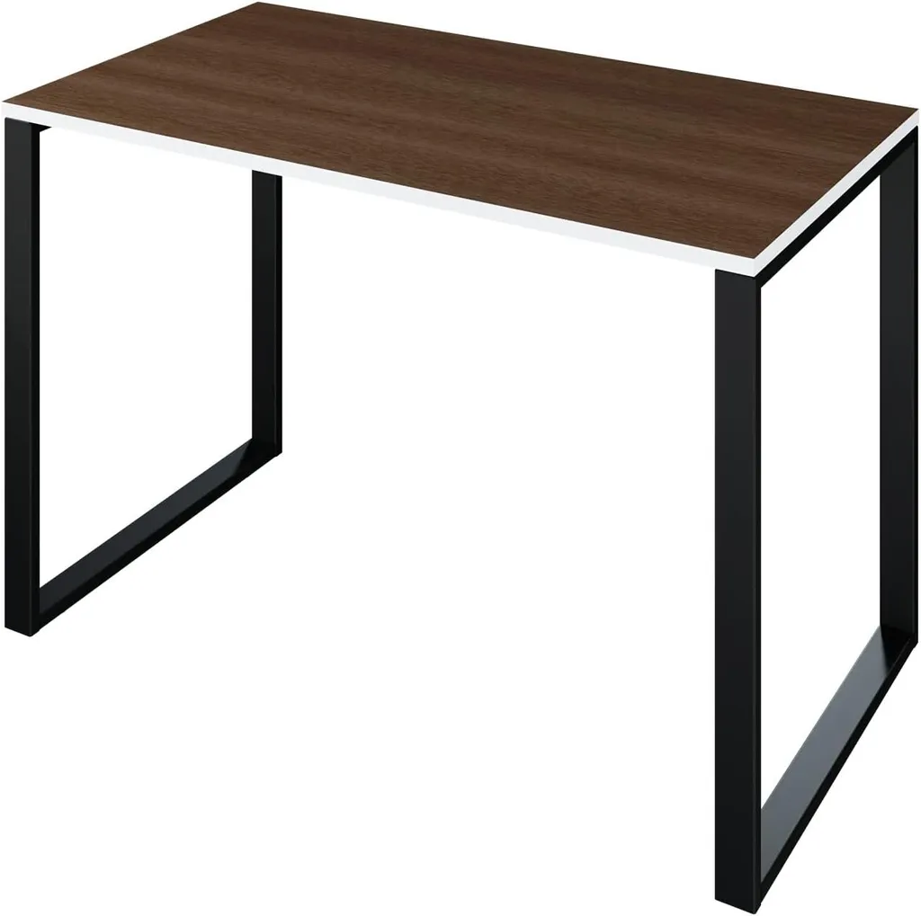 Bureau scandinave 110x60 cm blanc et chêne blanc avec plateau résistant