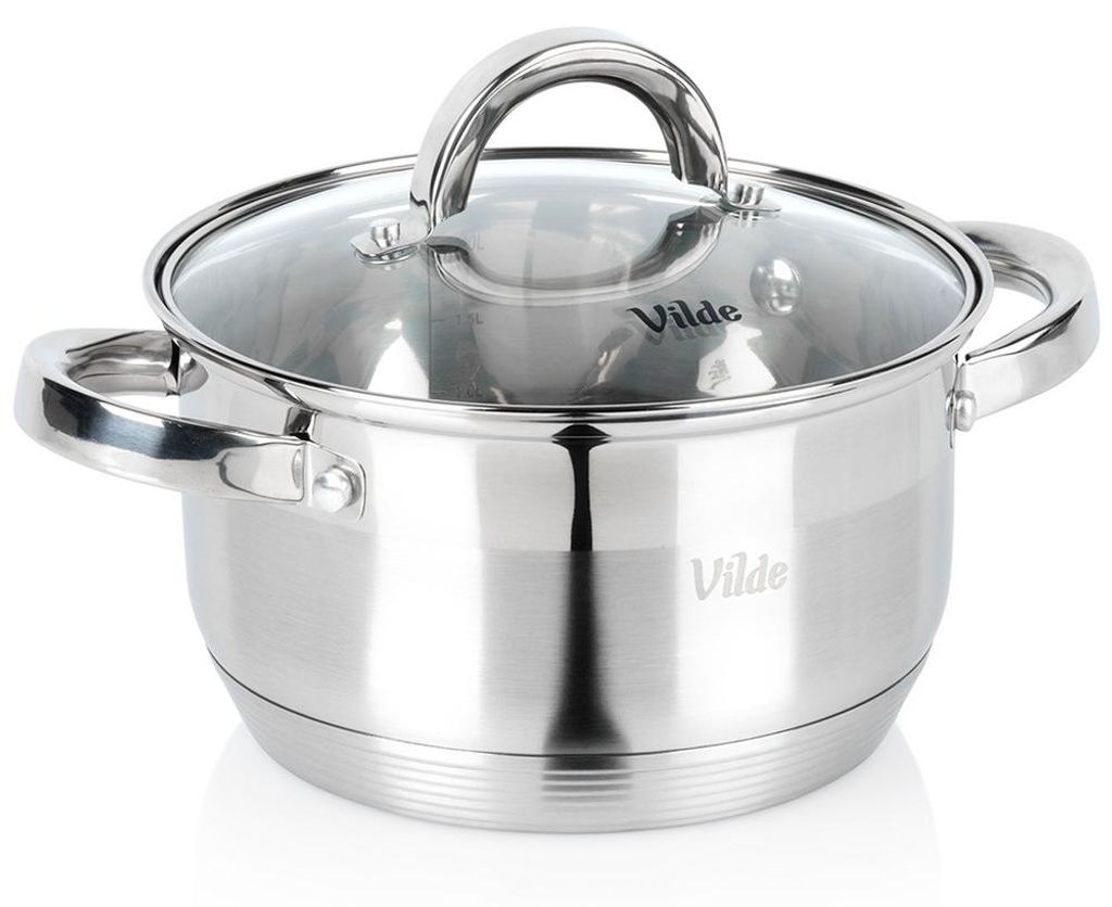 Vilde | Kochtopf Induktion 2,5 L mit Glasdeckel - Edelstahl Produktbild 