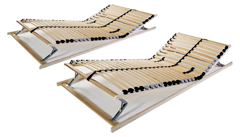 Lattenroste 2 Stück mit 28 Latten 7 Zonen, Rolllattenrost, Matratze, Familienbett, Funktionsbett, Bett, 70 x 200 cm