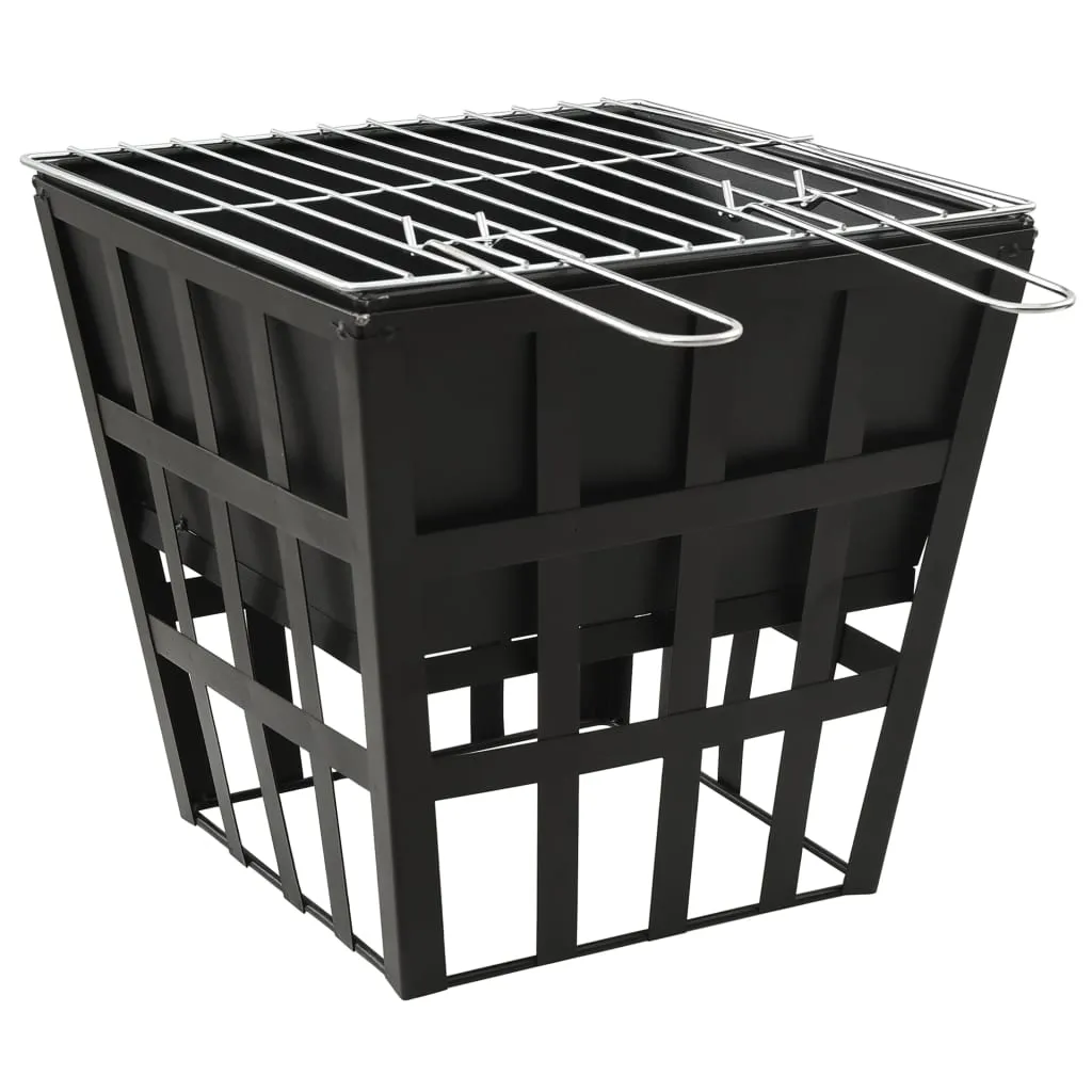 The Living Store Pozzetto e barbecue 2 in 1 in acciaio 34x34x48 cm