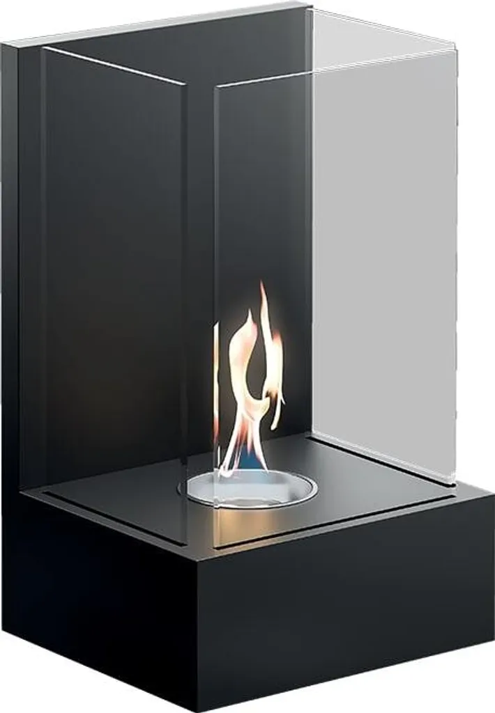 Cheminée au bioéthanol Tecno Air System Altea noire pour table