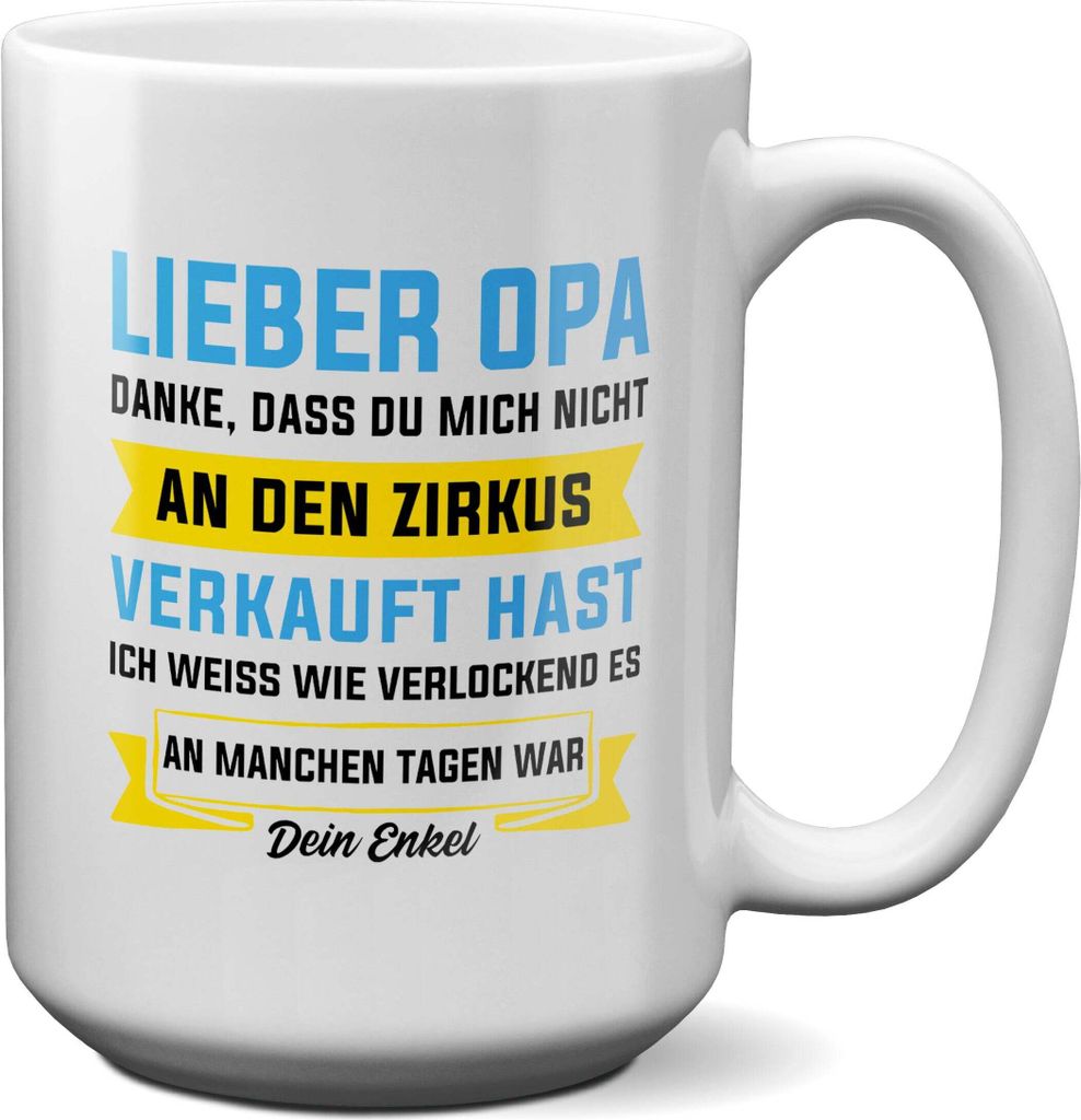 22Feels XL Tasse Opa Geschenk von Enkel Geburtstag Grossvater Herrentag Rentner Kaffeetasse Männer Weihnachten Haferl Grosseltern Geschenkidee Bü...