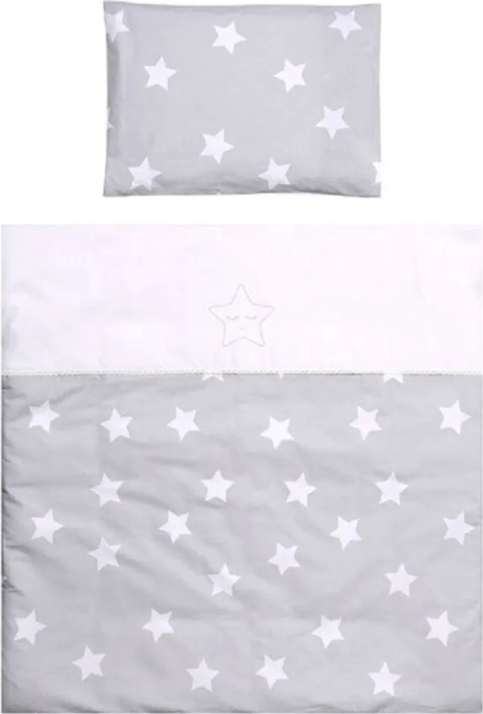 Lorelli Ensemble Literie Bébé 7 Pièces First Dreams avec Ciel de Lit Gris