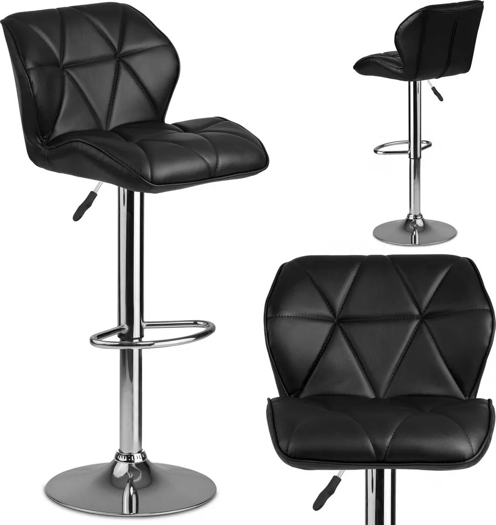 Sgabello da bar Castel con schienale nero - 2 pz