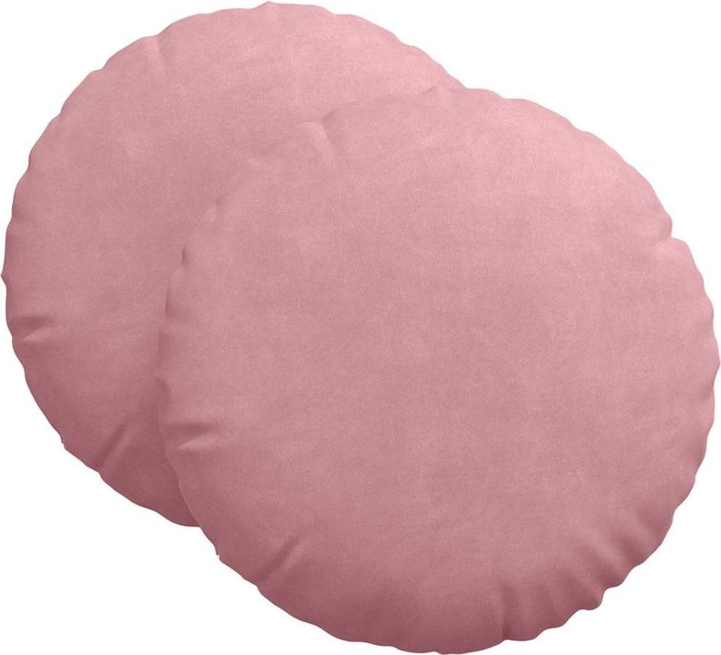 vidaXL Sitzkissen 2 Stück Rosa Ø 60 x 21 cm Samt