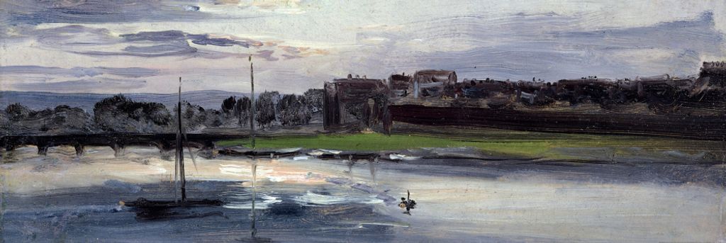 Johan Christian Dahl Kunstdruck Bild - Die Elbe Und Dresden-Neustadt Im Abendlicht, 1837 (53 x 158 cm)