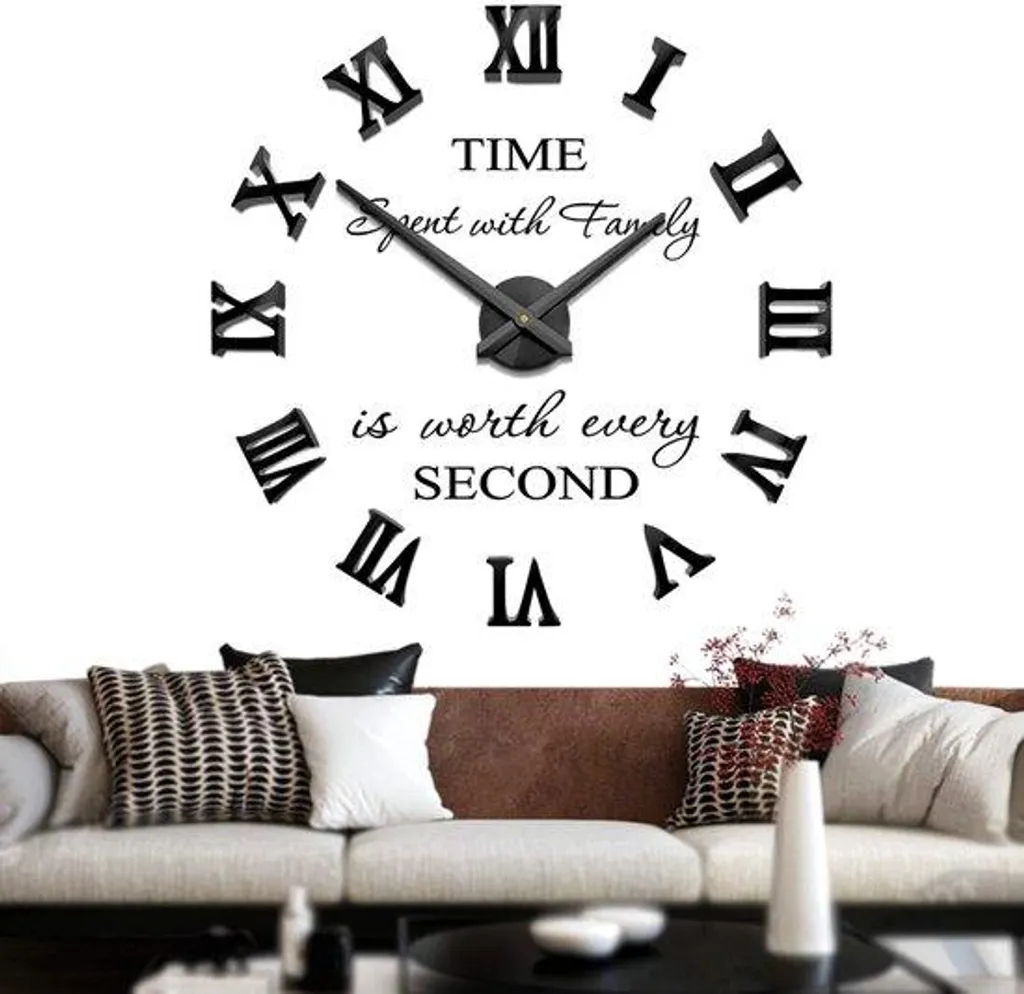 Décoration murale noire XXL DIY pour bureau à domicile et étude