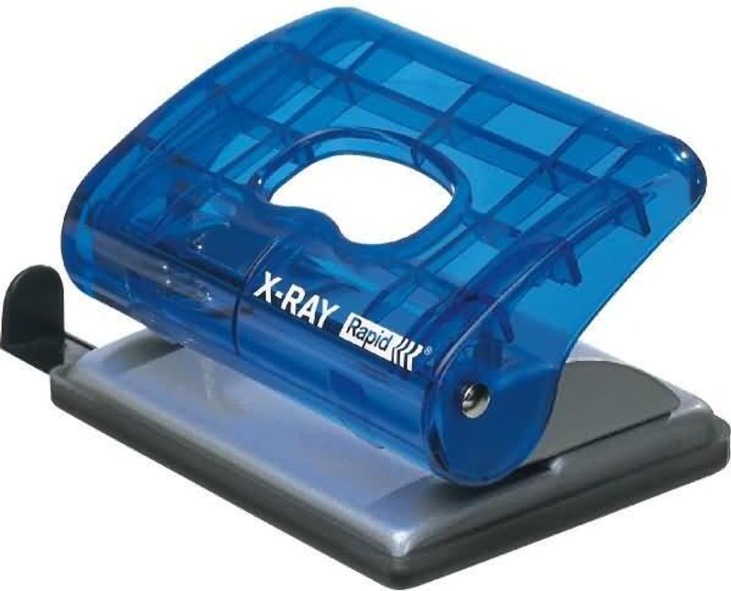 Bürolocher EC20 Kunststoff/Metall 20 Blatt transparent blau.