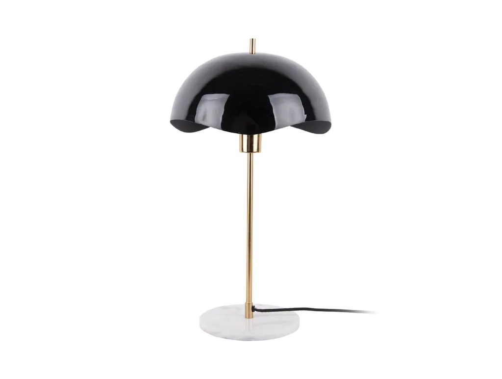 Lampe de chevet design Waved Dome Noir de Leitmotiv pour salon et chambre