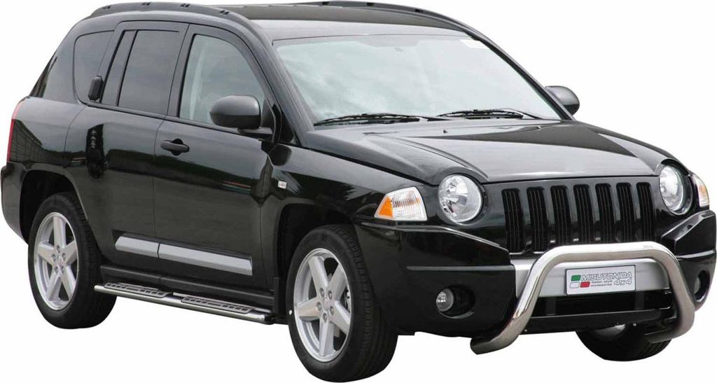 Edelstahl Seitenschweller Schwellerrohre für Jeep Compass 2007-2010 Silber