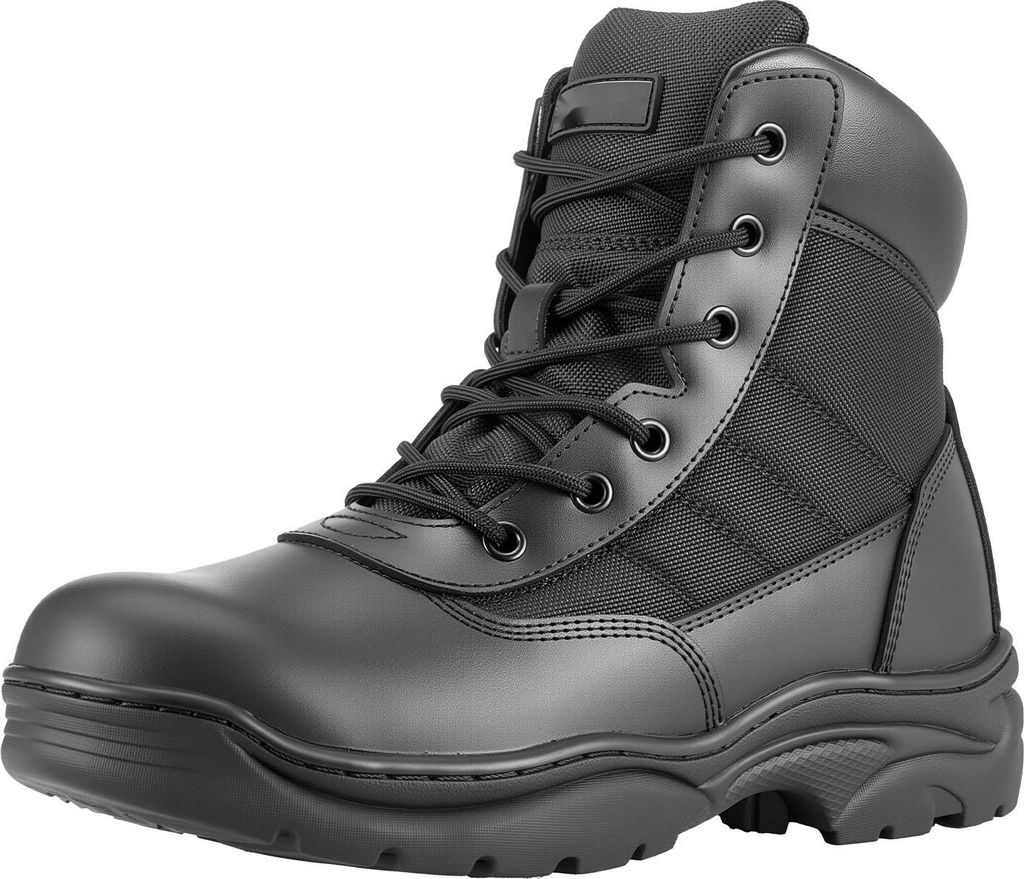 Herren Arbeitsstiefel - Taktische Einsatz- & Wanderstiefel - Leicht & Atmungsaktiv - Knöchelhoch 15,24 cm - Rutschfeste Sohle - Für Motorrad & Ou...