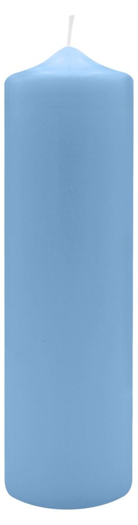 Spitzkopf Stumpen Kerzen Blue Bell Hellblau 25 x Ø 7 cm, 6 Stück