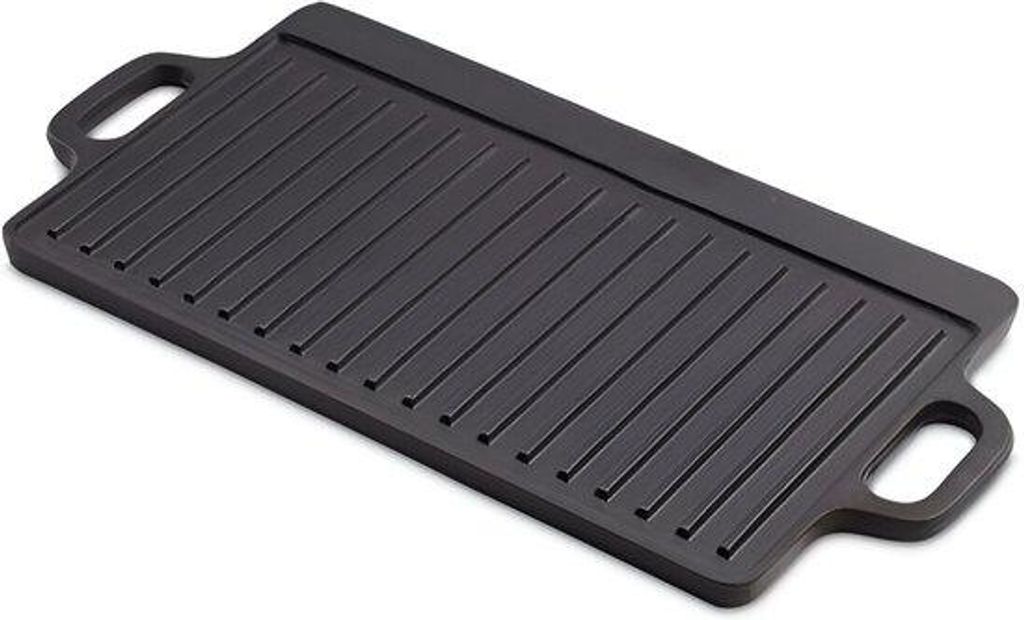 Gietijzeren Grillplatte 455 x 23 x 15 cm mit Emaille Beschichtung und Handgriffen - Für Feuerstelle, Lagerfeuer, Ofen - Herd - Grillplatte - Grill...